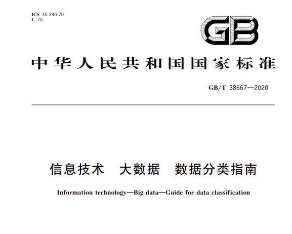 GB_T 38667-2020 信息技术 大数据 数据分类指南